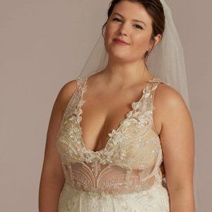 Beautiful Vneck Wedding Dress